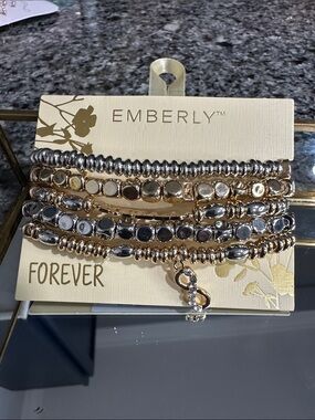 Emberly ‘Forever’ Gold Tone Bracelets